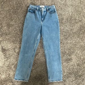 Ultra high rise straight leg jeans